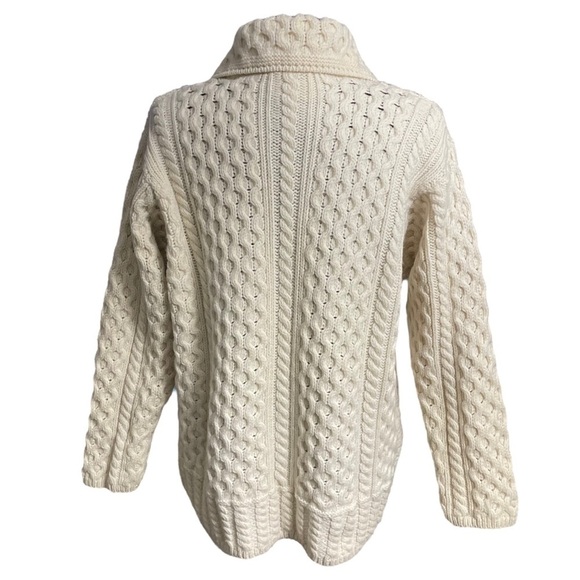 KILRONAN Knitwear ARAN IRISH Chunky Cardigan Honeycomb Sweater New Merino Wool M - Picture 9 of 10